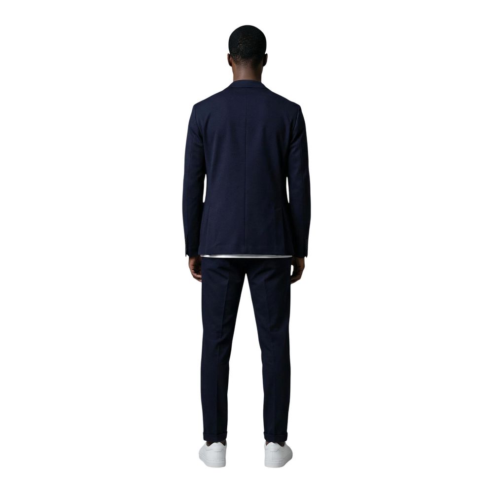 Blue Cotton Two-Piece Suit