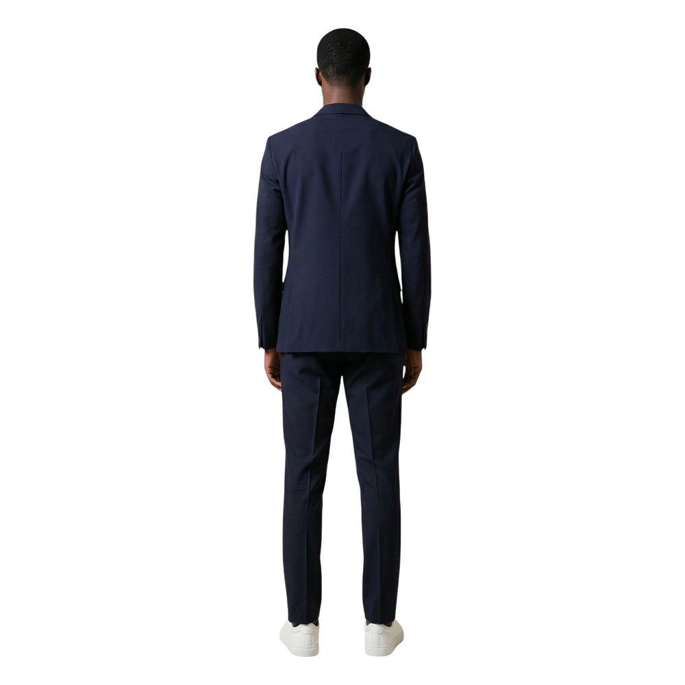 Blue Polyester Three-Piece Suit
