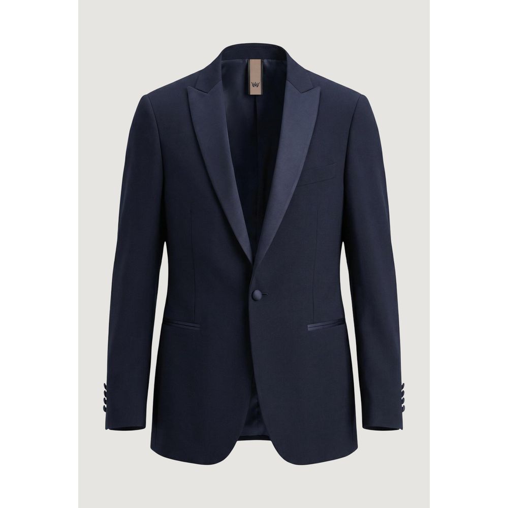 Blue Polyester Three-Piece Suit