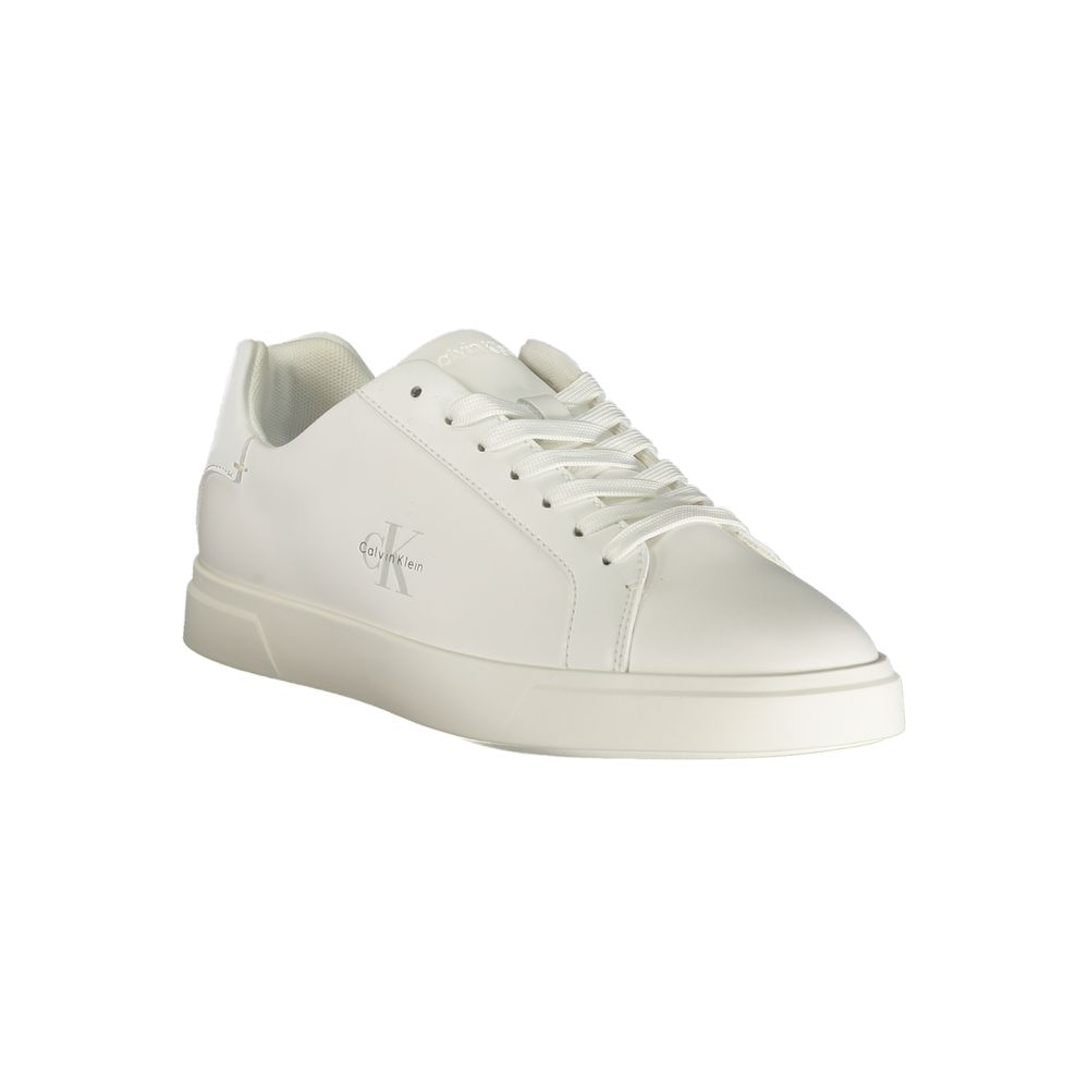 White Polyurethane Women Sneaker
