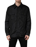 Dolce & Gabbana Black Logo Plaque Long Sleeves Shirt Jacket