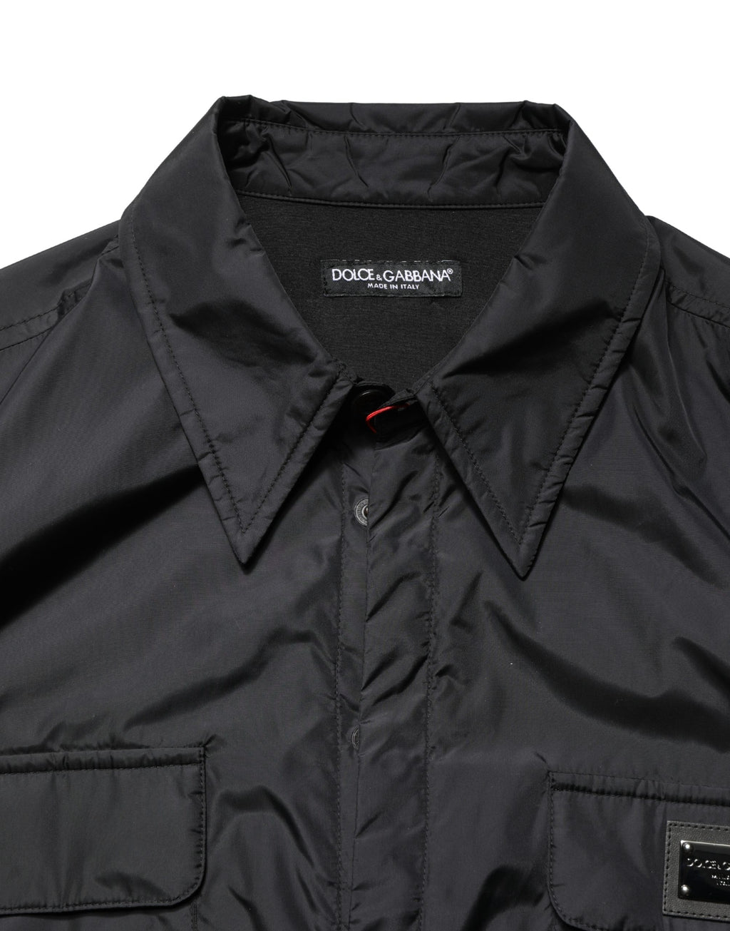 Black Logo Plaque Long Sleeves Shirt Jacket