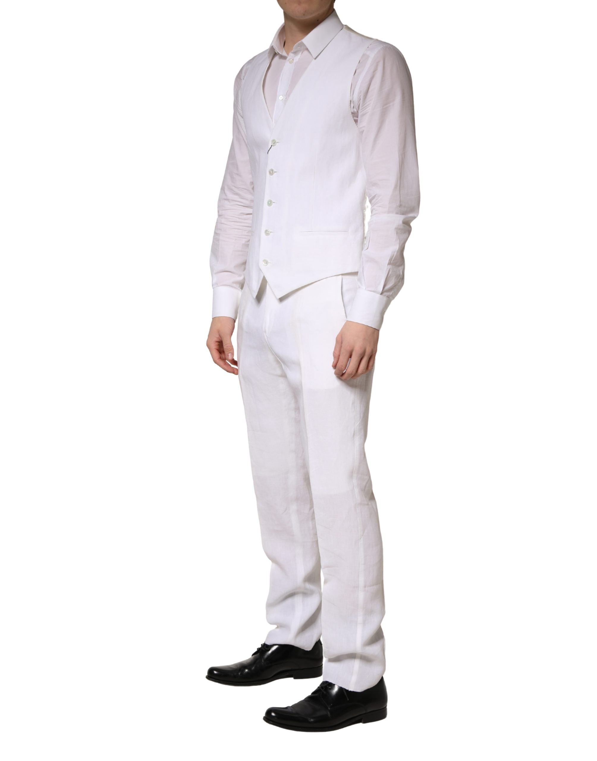 White SARTORIA Linen 2 Piece Men Formal Suit