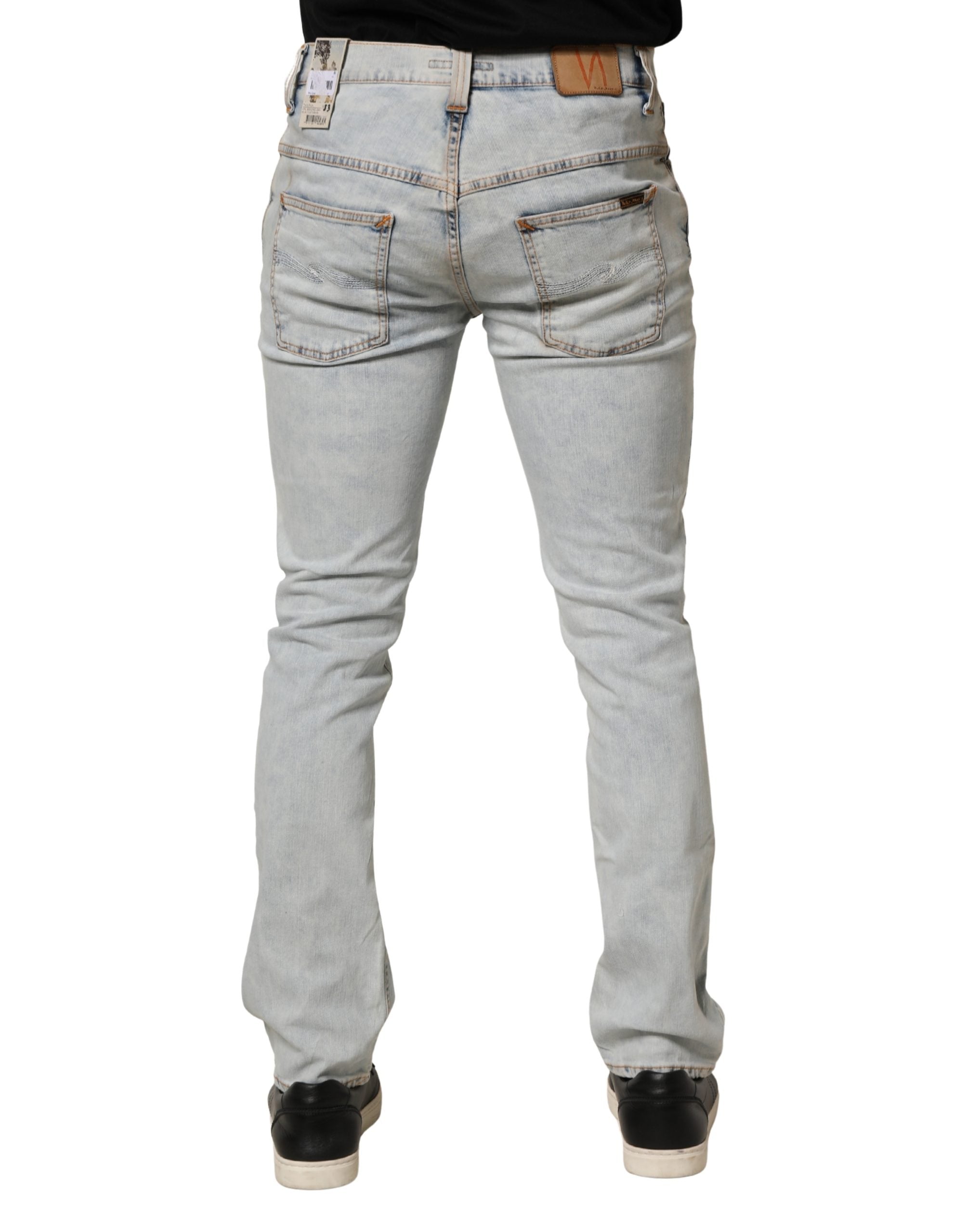 Light Blue Cotton Stretch Skinny Fit Men Denim Trouser JEANS