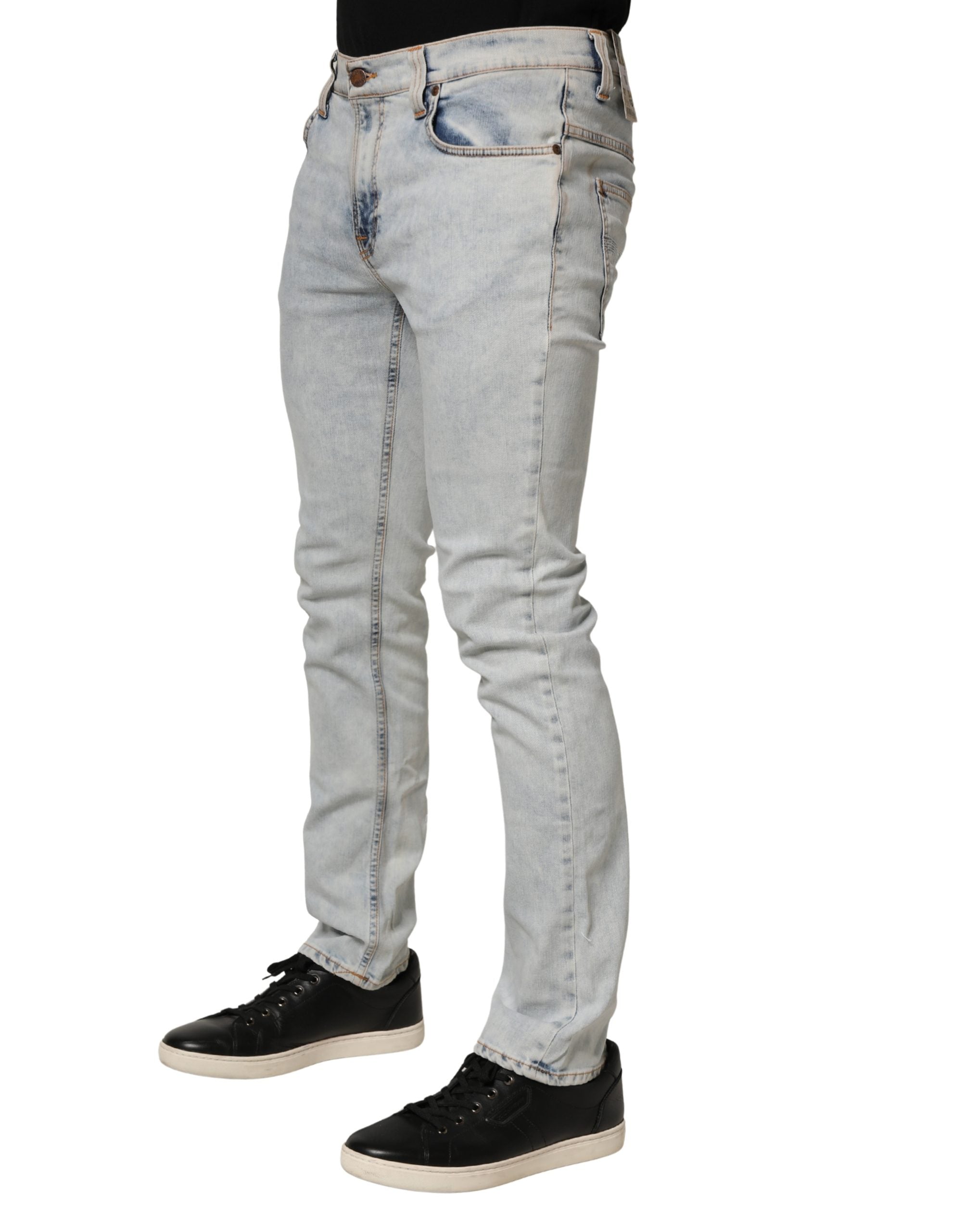 Light Blue Cotton Stretch Skinny Fit Men Denim Trouser JEANS