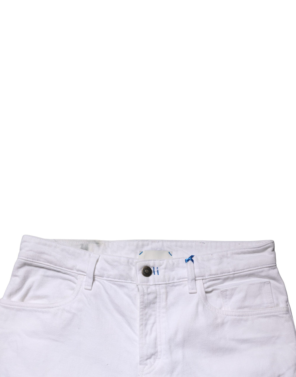 White Mid Waist Cotton Skinny Denim Men Trouser Jeans