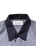 Hamaki-Ho Dark Blue Cotton Long Sleeves Collared Dress Formal Shirt