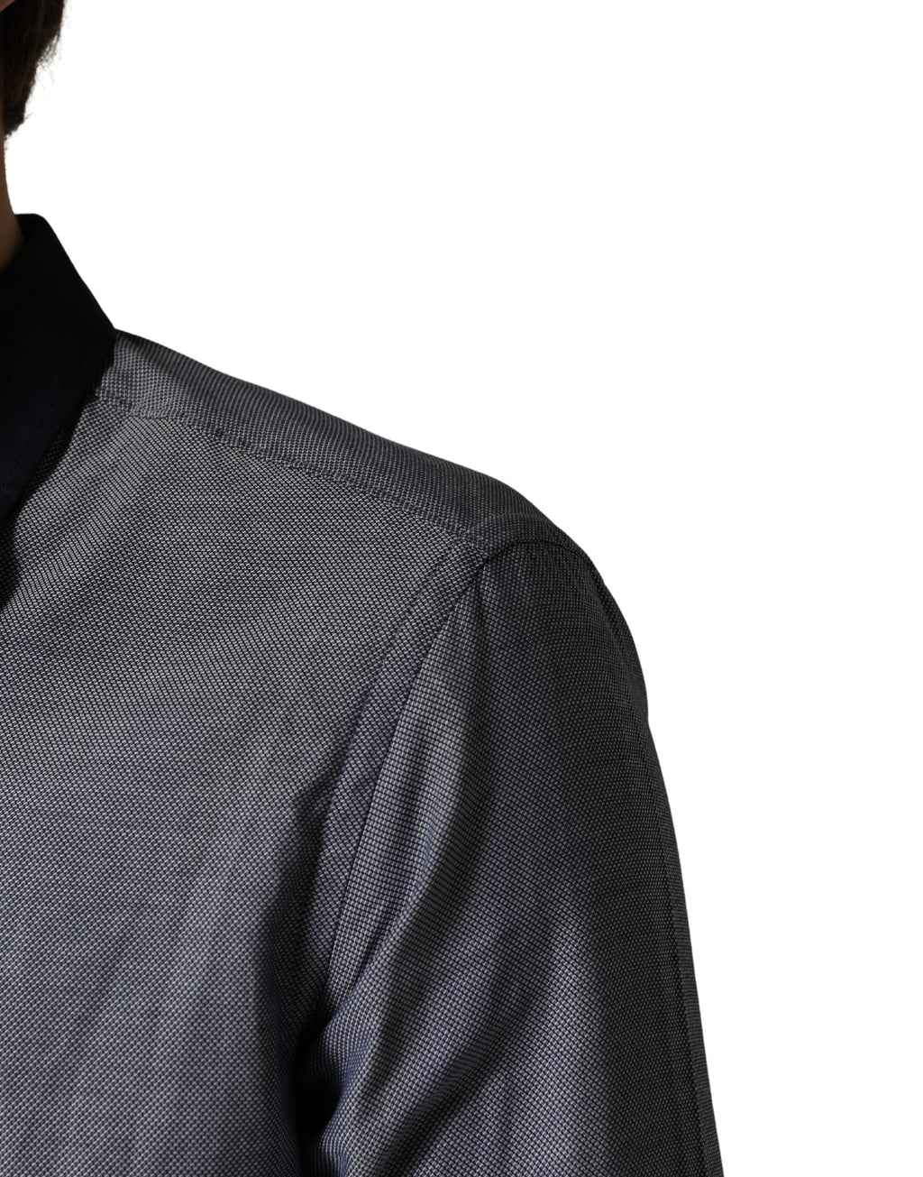 Hamaki-Ho Dark Blue Cotton Long Sleeves Collared Dress Formal Shirt