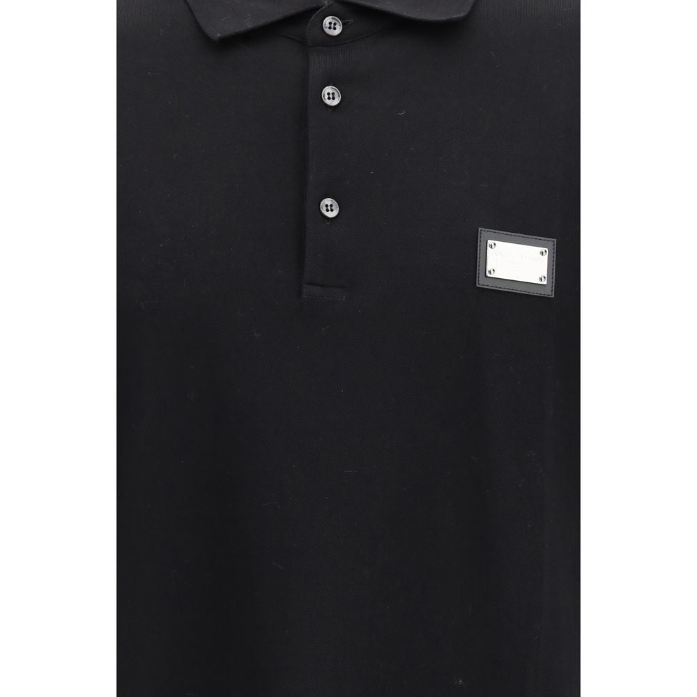 Black Cotton Polo Shirt
