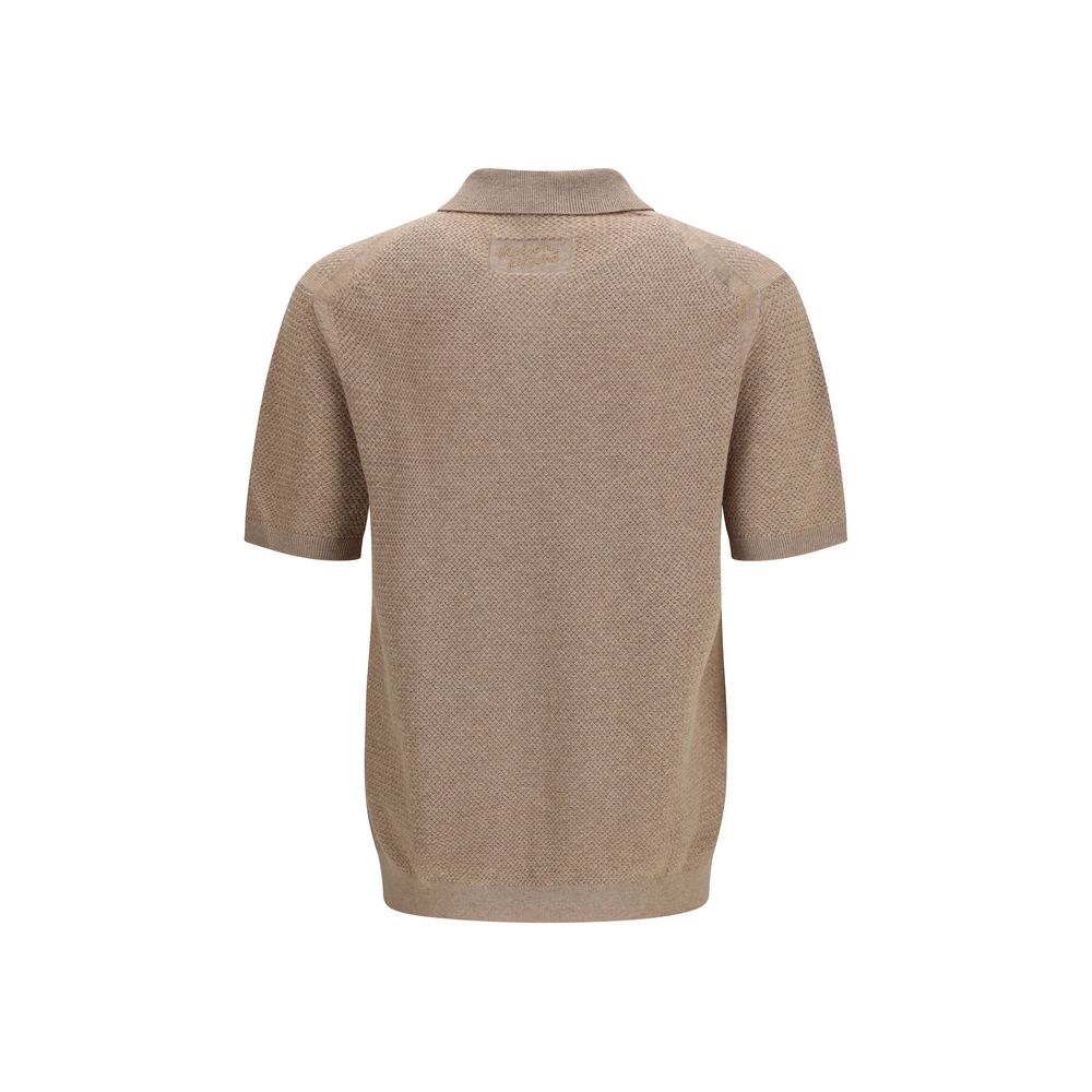 Beige Cotton Polo Shirt
