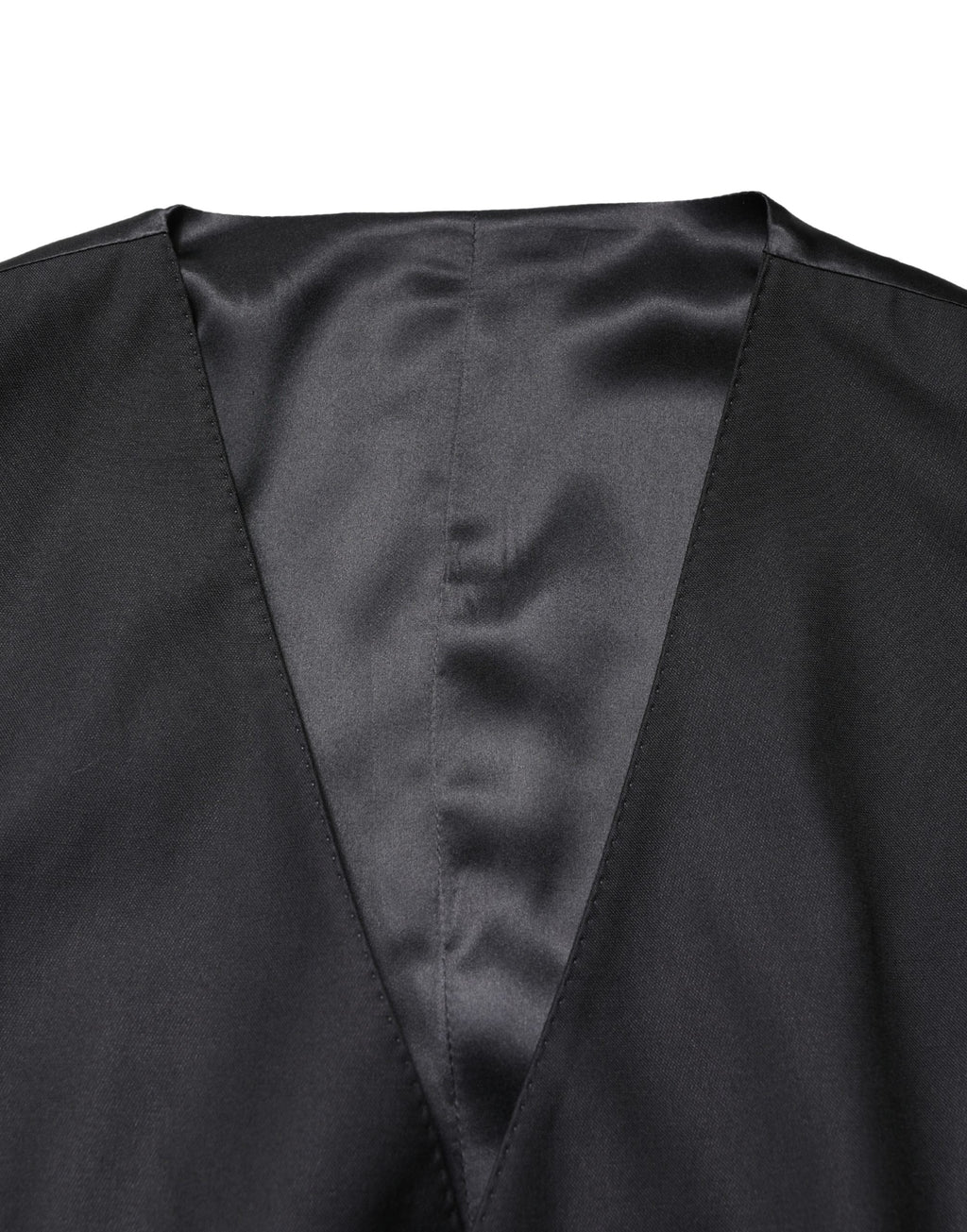 Black Wool Single Breasted Men Waistcoat Vest
