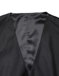 Black Wool Single Breasted Men Waistcoat Vest
