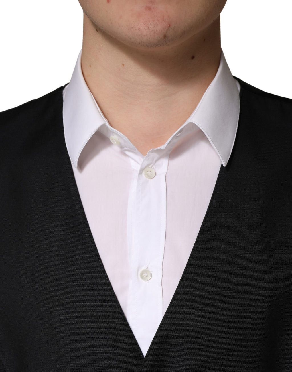 Black Wool Single Breasted Men Waistcoat Vest