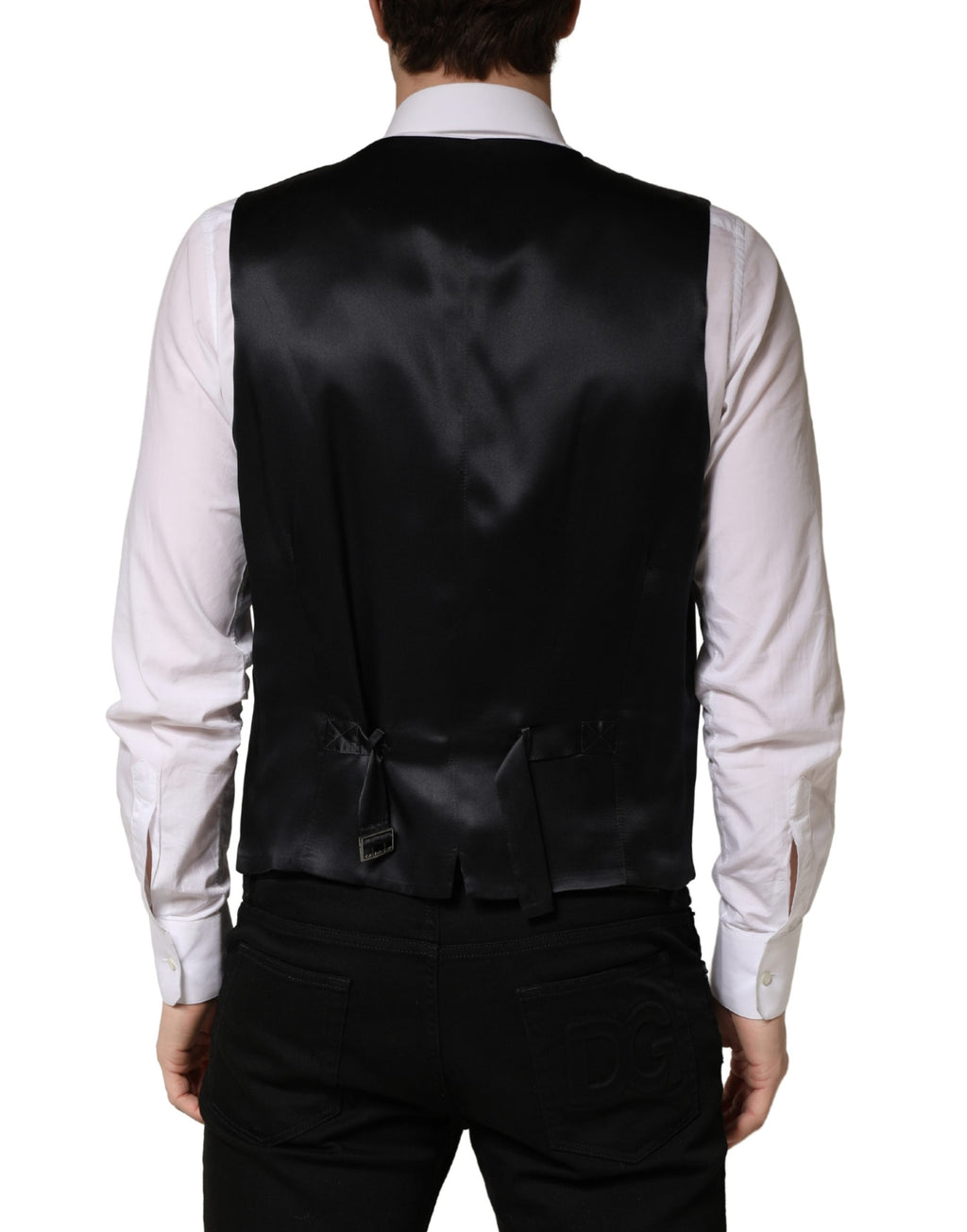Black Wool Single Breasted Men Waistcoat Vest