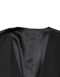 Dolce & Gabbana Black Wool Single Breasted Men Waistcoat Vest