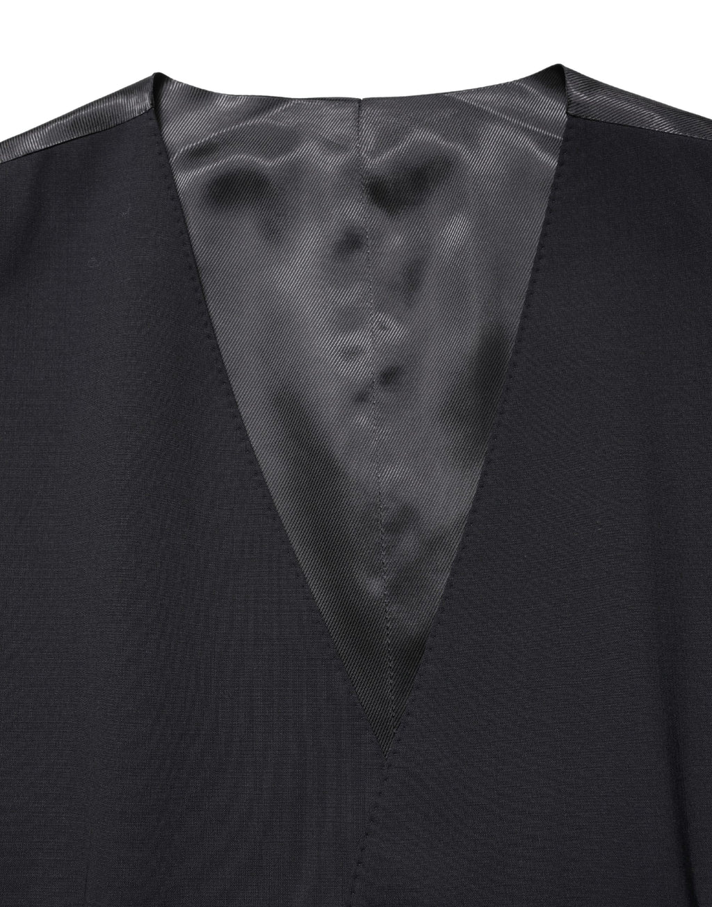 Black Wool Single Breasted Waistcoat Vest