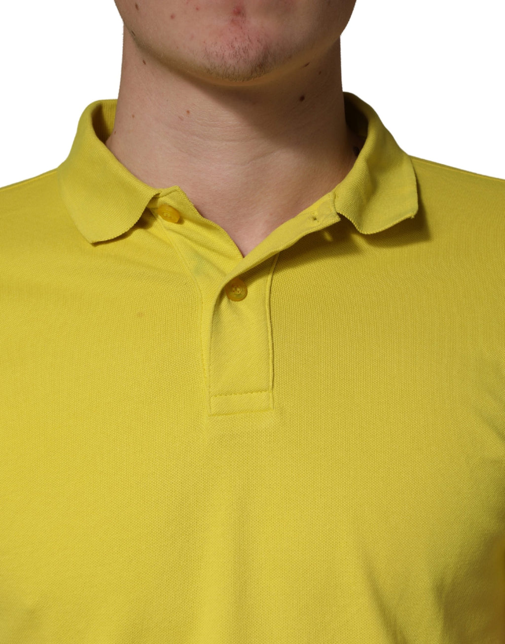 Yellow Short Sleeve Pique Men Cotton Polo Shirt T-shirt