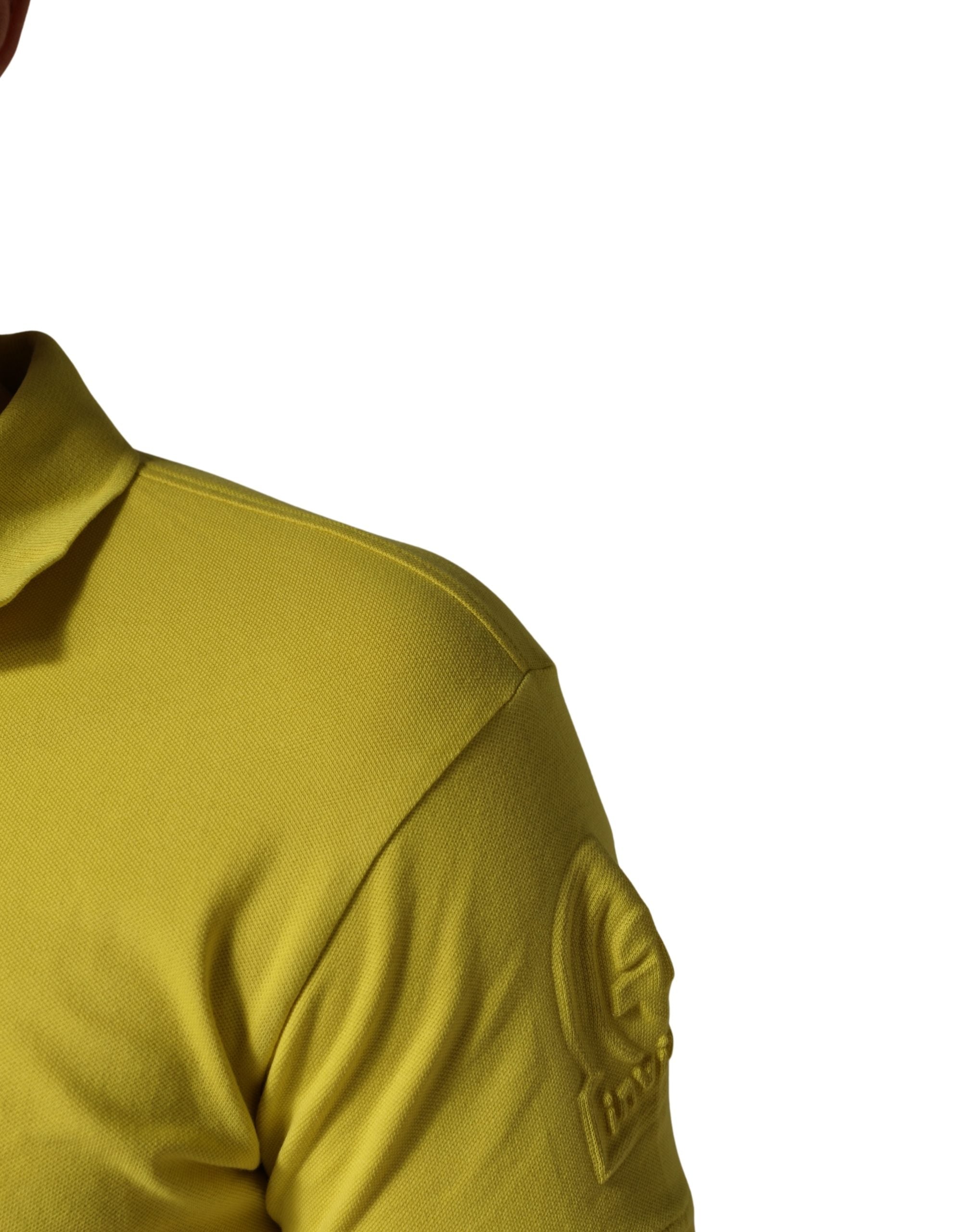 Yellow Short Sleeve Pique Men Cotton Polo Shirt T-shirt