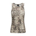 Beige Cotton Sleeveles T-Shirt
