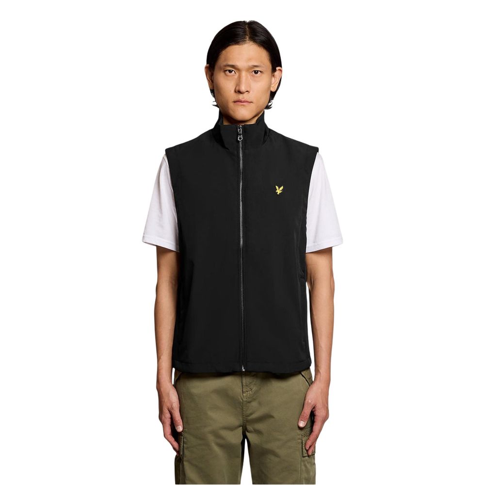 Black Polyester Sleeveless Jacket