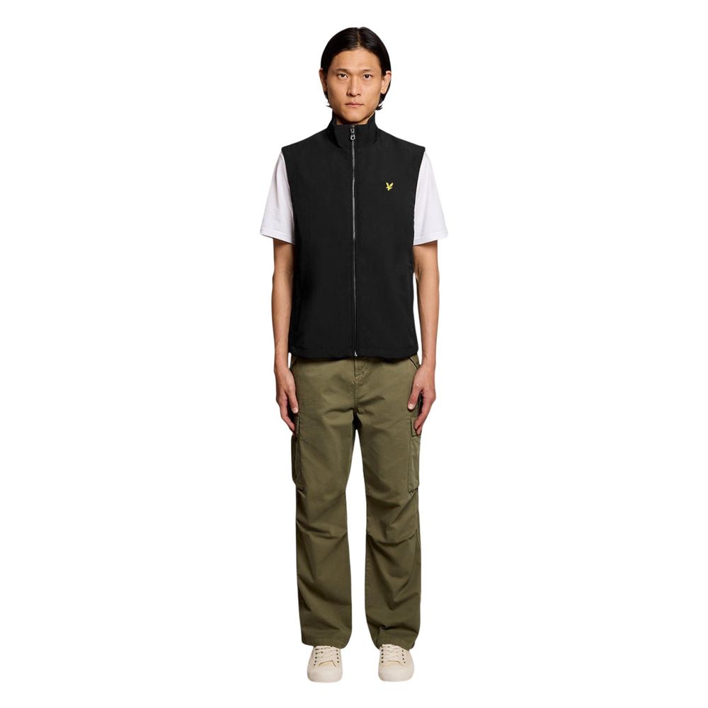 Black Polyester Sleeveless Jacket