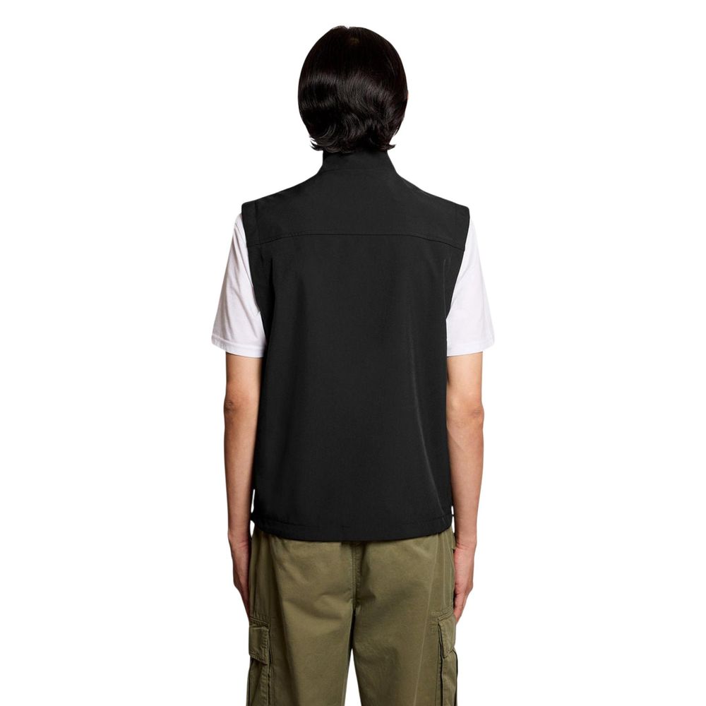 Black Polyester Sleeveless Jacket