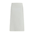 White Cotton Midi Skirt