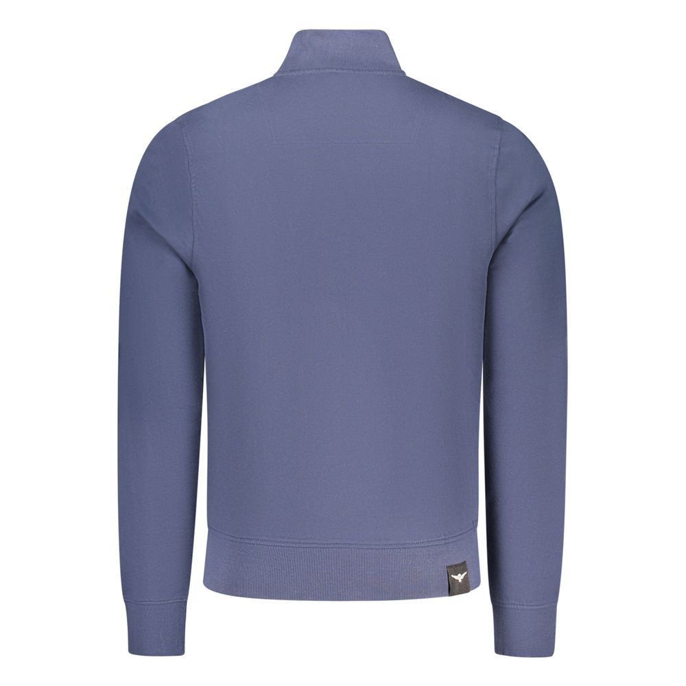 Blue Cotton Men Sweatshirt