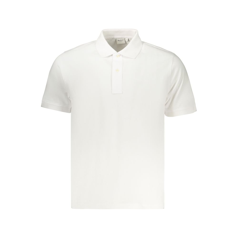 White Cotton Men Polo Shirt