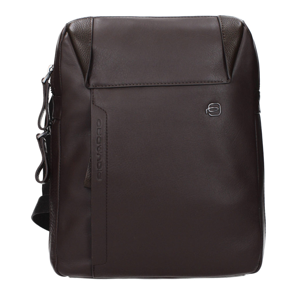 Piquadro Brown Leather Crossbody Bag