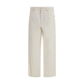 Beige Cotton Casual Pants