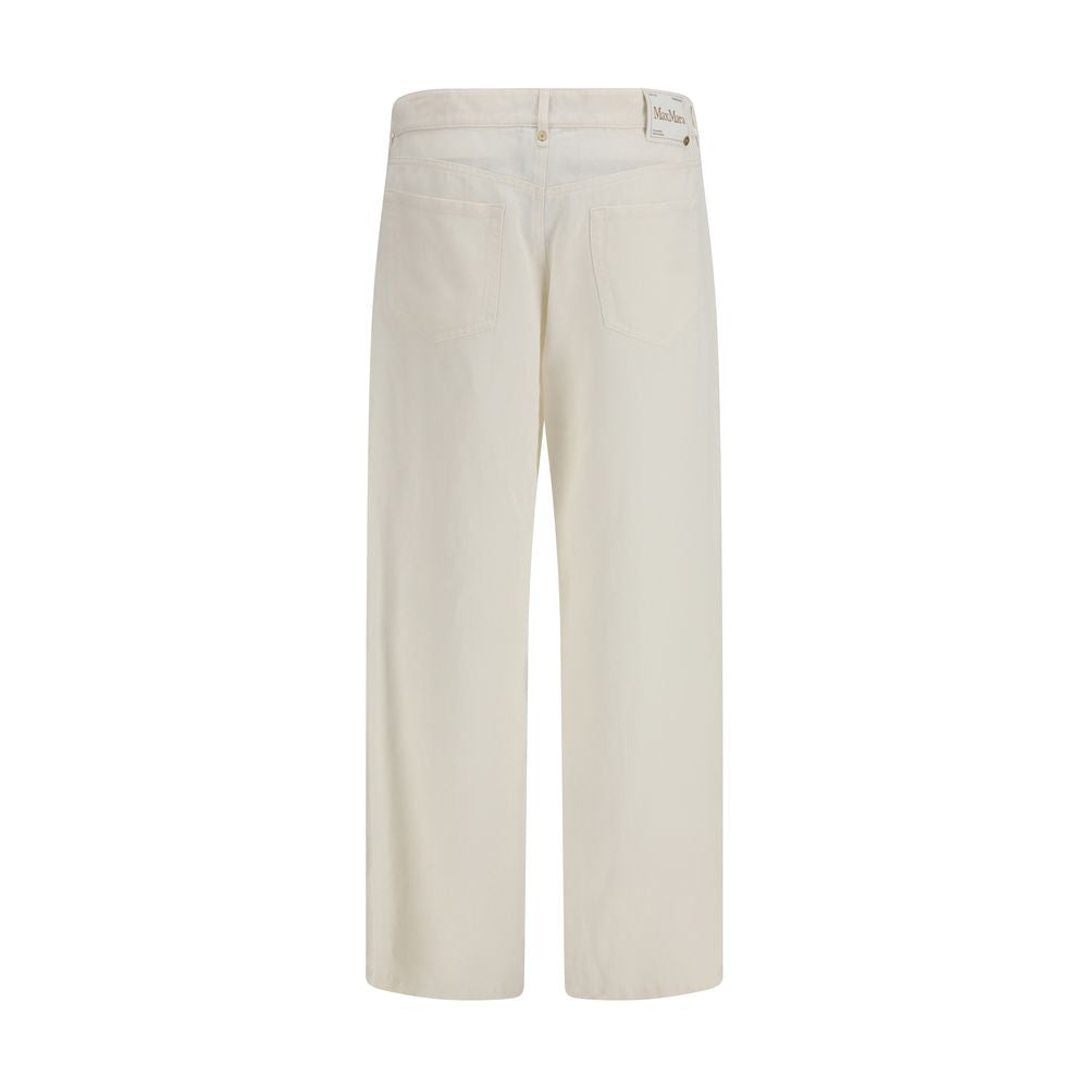 Beige Cotton Casual Pants