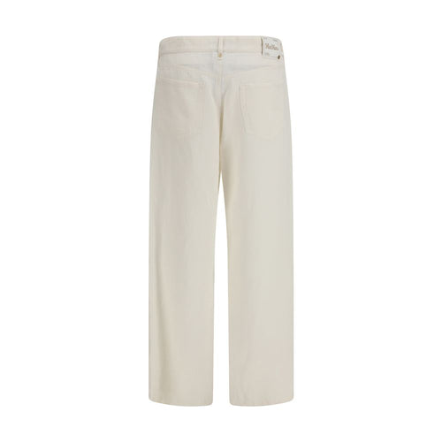 Beige Cotton Casual Pants