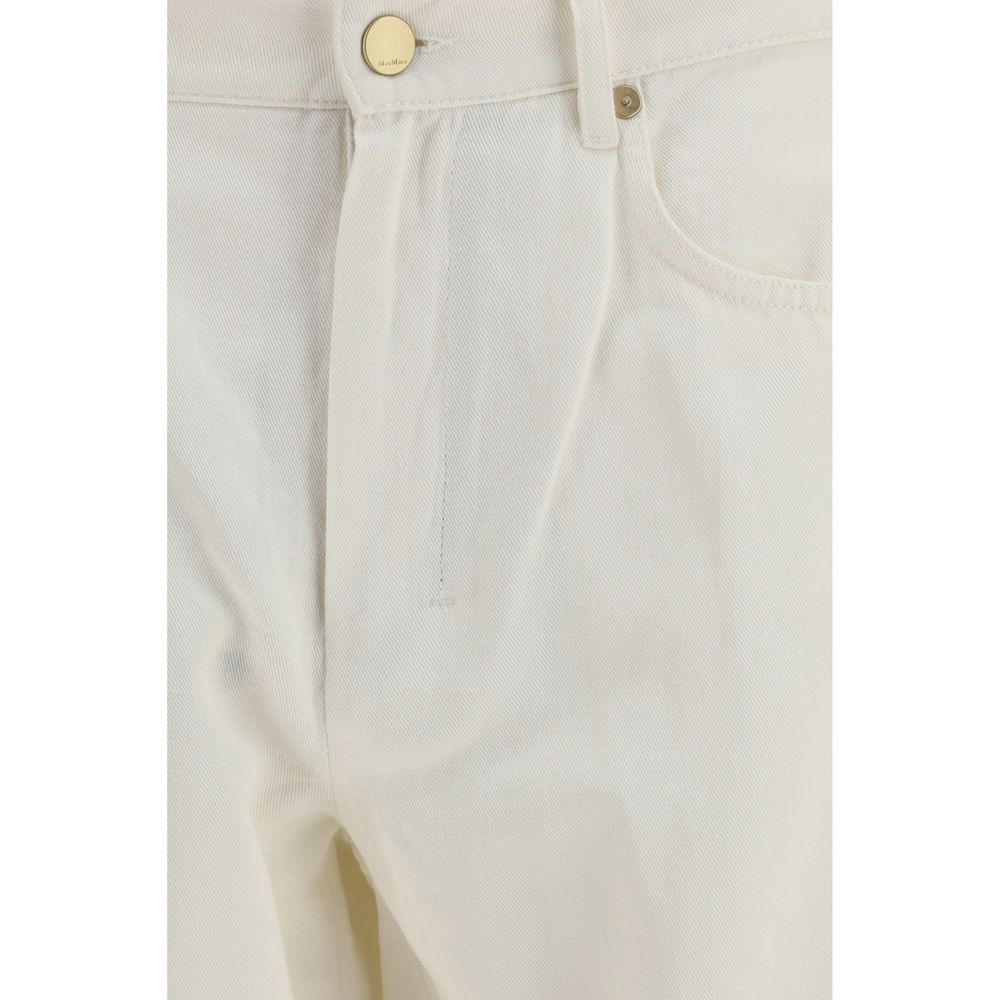 Beige Cotton Casual Pants