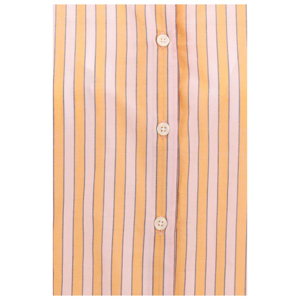 Orange Cotton Pattern Shirt