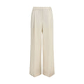 Beige Viscose Casual Pants