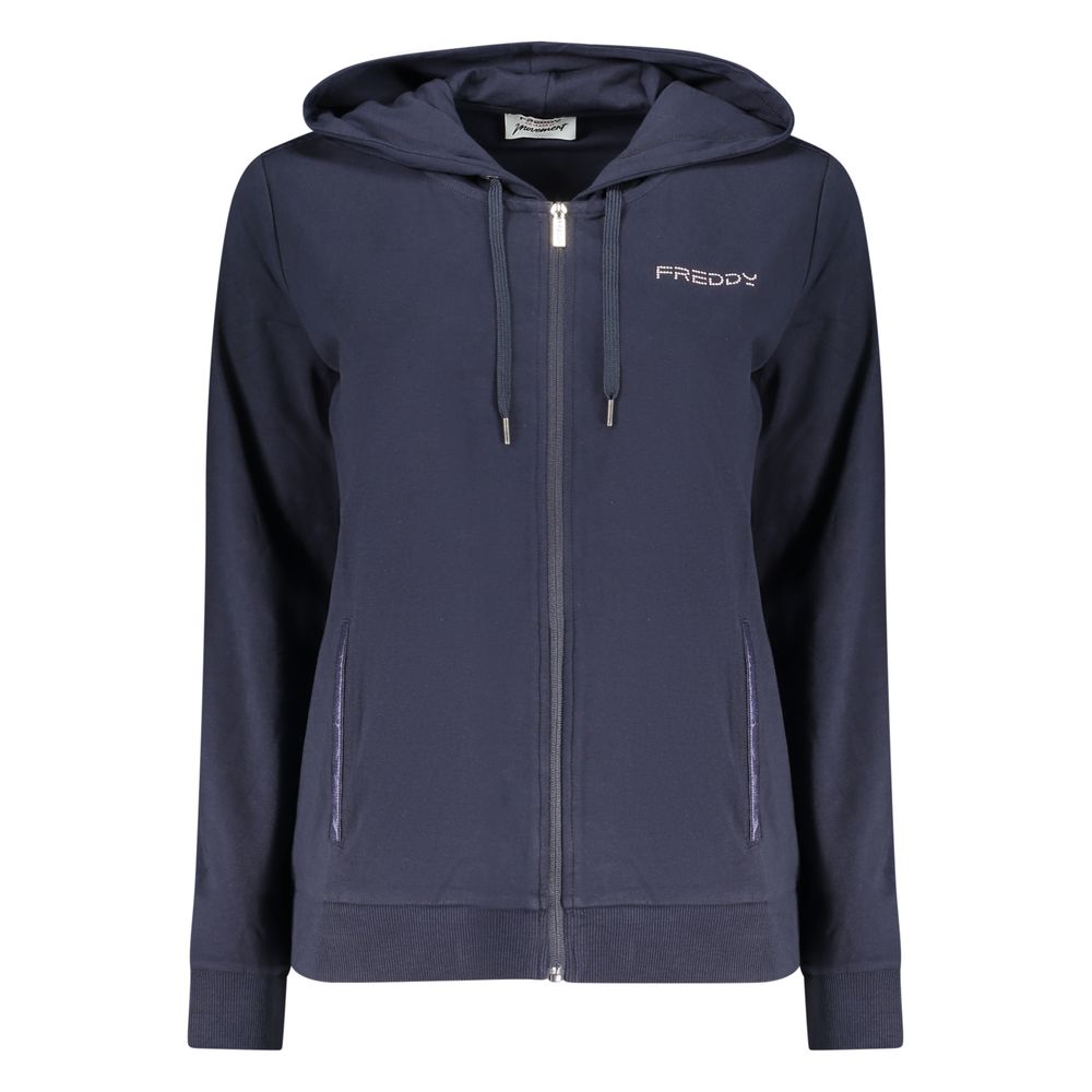 Blue Cotton Womens Hoodie
