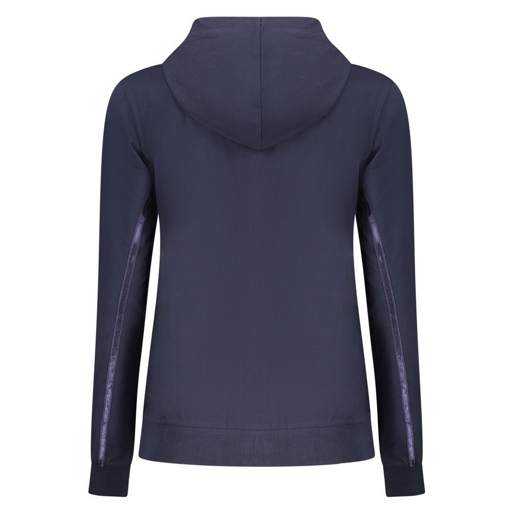 Blue Cotton Womens Hoodie