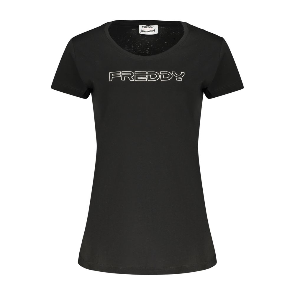 Black Cotton Womens T-Shirt