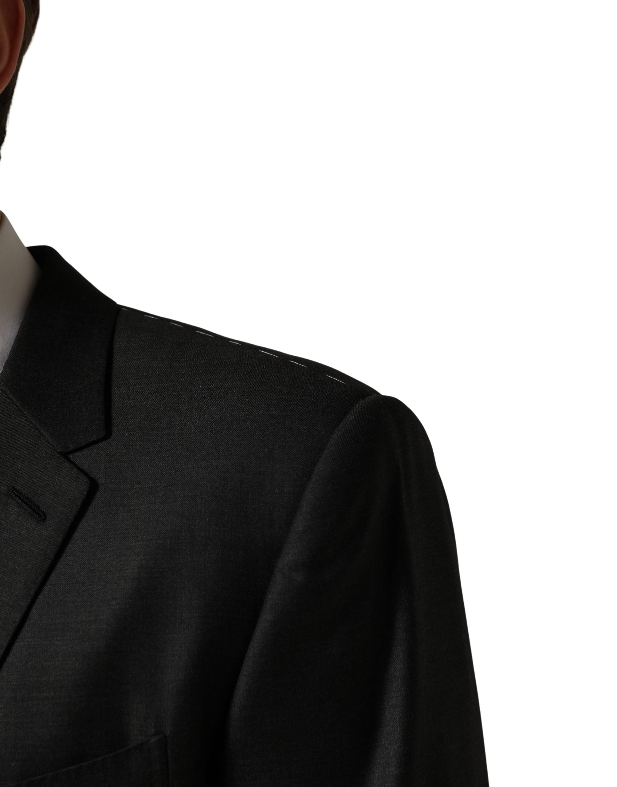 Dark Blue Wool 2 Buttons Formal 3 Piece Men Suit