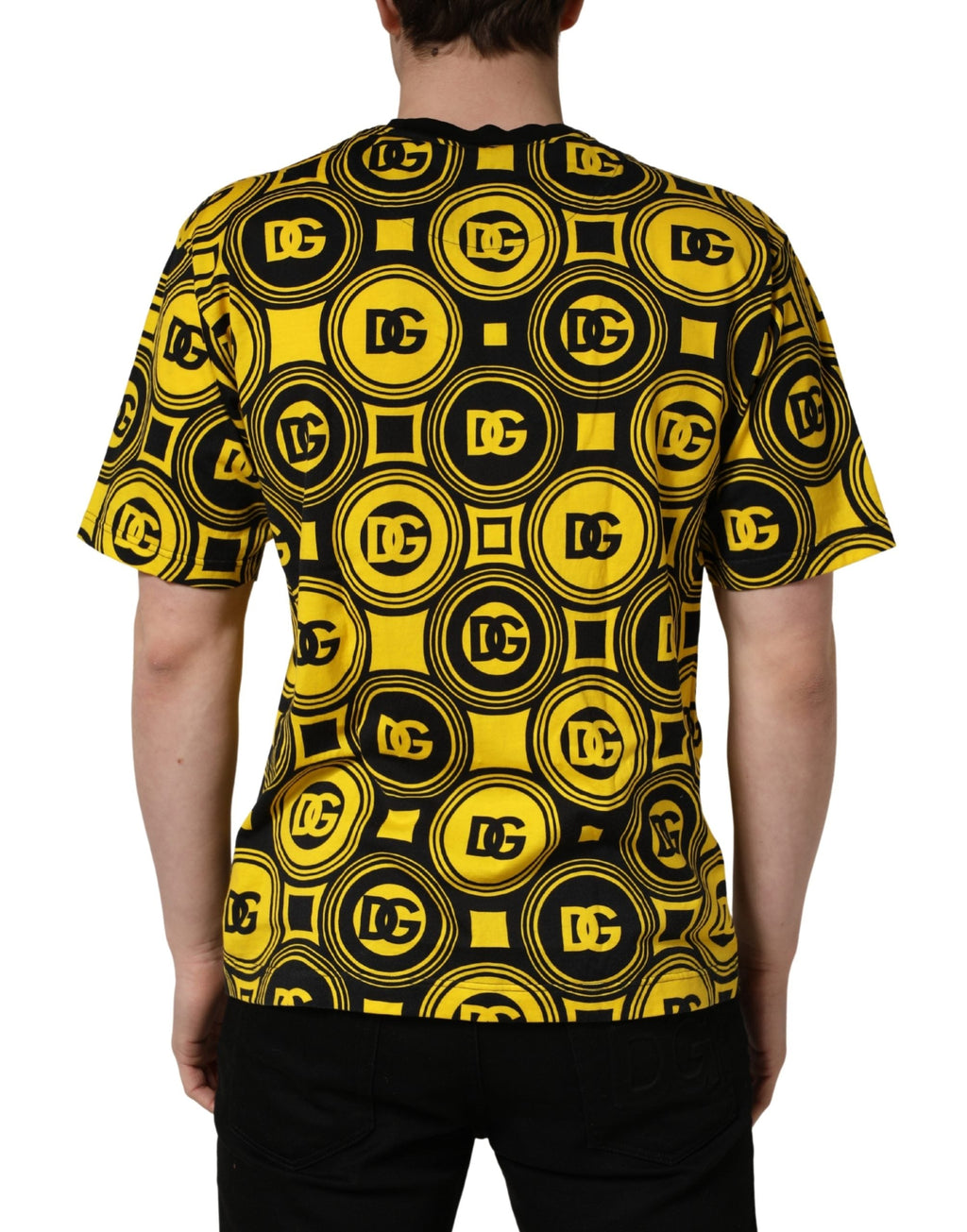 Invicta Yellow Black Logo Geometric Pattern T-shirt