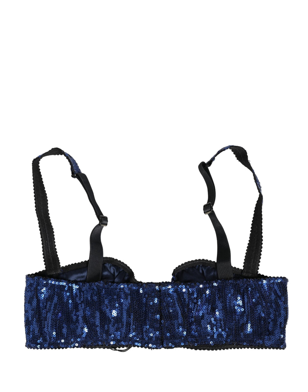 Dolce & Gabbana Blue Sequined Nyon Balconnet Bra Underwear