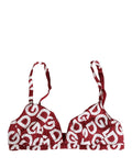 Dolce & Gabbana Red Logo Monogram Cotton Soft Cup Bra Underwear