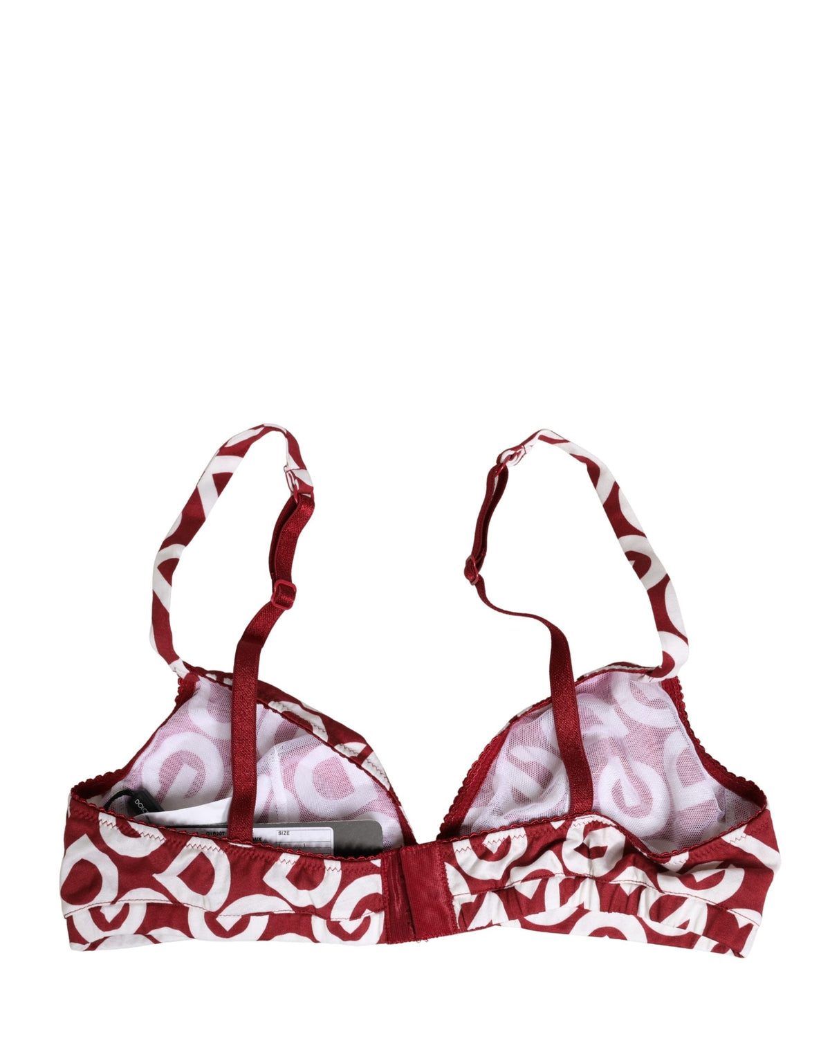 Dolce & Gabbana Red Logo Monogram Cotton Soft Cup Bra Underwear
