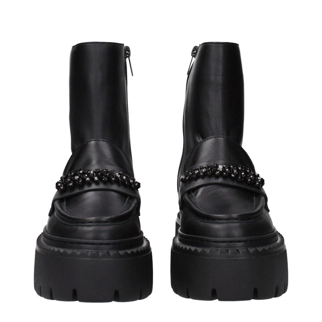Jimmy Choo Black Leather Ankle Boots