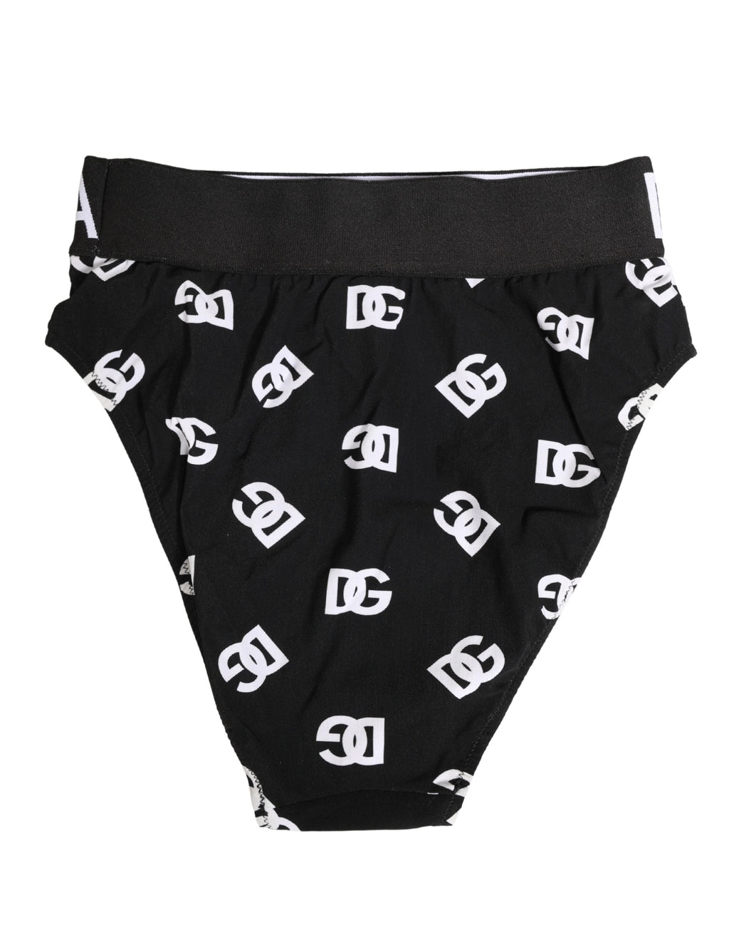 Dolce & Gabbana White Black Logo Waistband Midi Brief Underwear