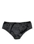 Dolce & Gabbana Black Silk Stretch Mid Waist Brief Panty Underwear
