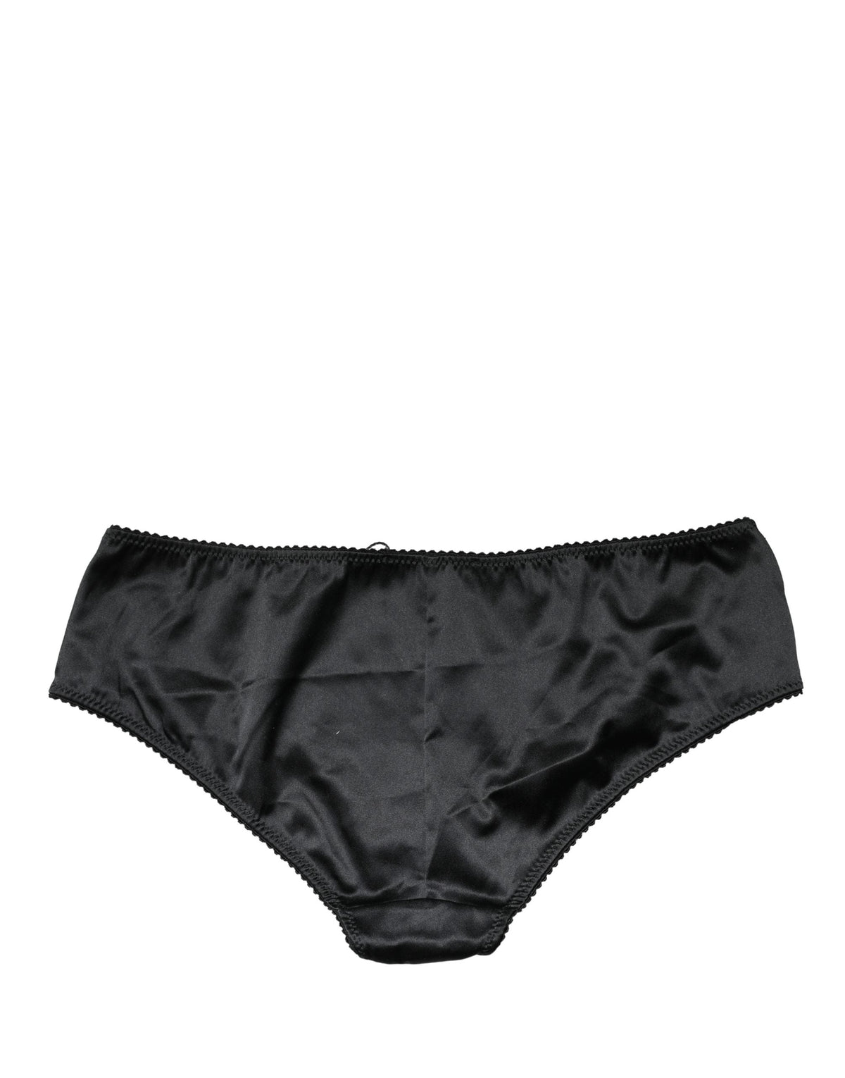 Dolce & Gabbana Black Silk Stretch Mid Waist Brief Panty Underwear