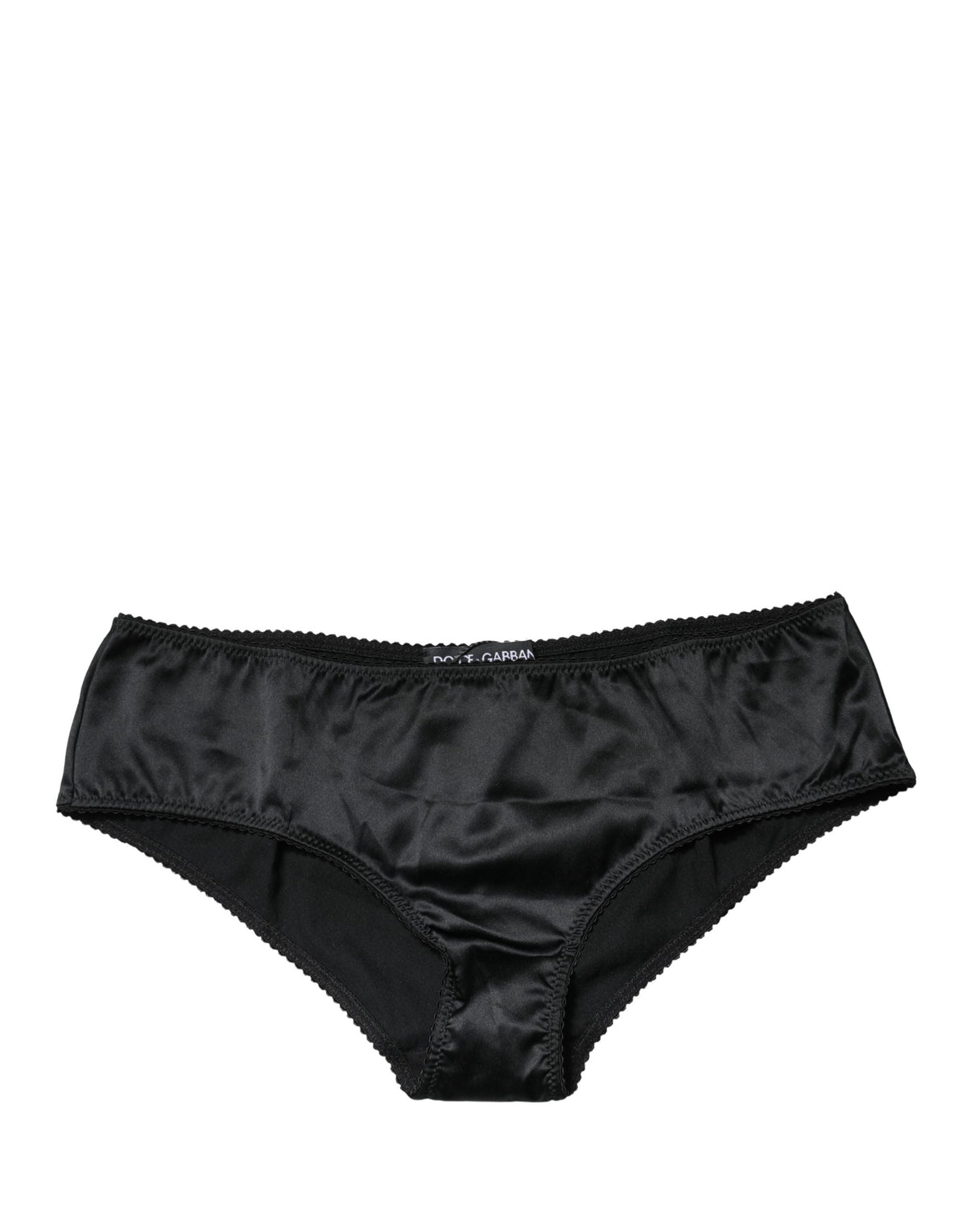 Dolce & Gabbana Black Silk Stretch Mid Waist Brief Panty Underwear