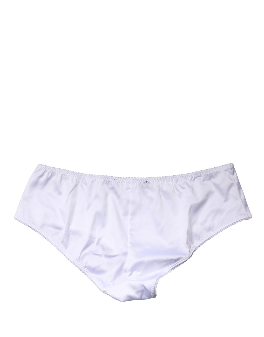 Dolce & Gabbana White Silk Stretch Mid Waist Brief Panty Underwear